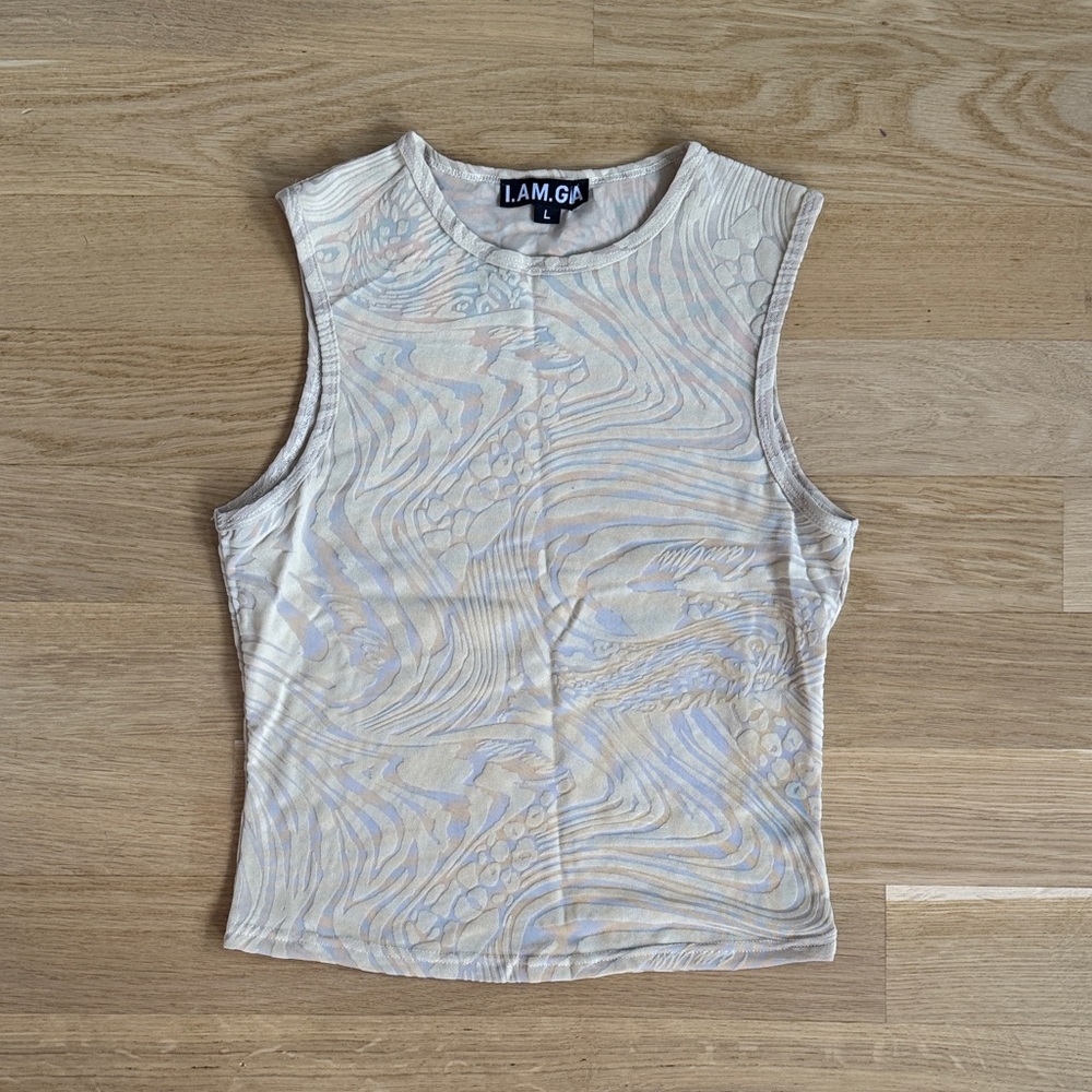 I.AM.GIA Swirl Pattern Muscle Tee
